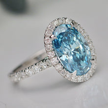 Load image into Gallery viewer, The Elena - 4.05ct oval shape lab grown diamond ring FVB/VVS2 in 14k white gold