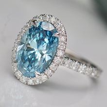 Load image into Gallery viewer, The Elena - 4.05ct oval shape lab grown diamond ring FVB/VVS2 in 14k white gold