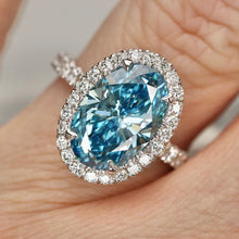Load image into Gallery viewer, The Elena - 4.05ct oval shape lab grown diamond ring FVB/VVS2 in 14k white gold