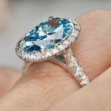 Load image into Gallery viewer, The Elena - 4.05ct oval shape lab grown diamond ring FVB/VVS2 in 14k white gold