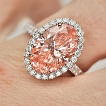 Load image into Gallery viewer, The Elena - 4.70ct oval cut lab grown diamond ring FVP/VS1 in 14k white gold
