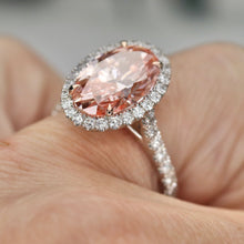 Load image into Gallery viewer, The Elena - 4.70ct oval cut lab grown diamond ring FVP/VS1 in 14k white gold