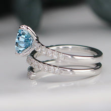 Load image into Gallery viewer, 2.50ct Blue pear shaped lab grown diamond ring in 14k white gold