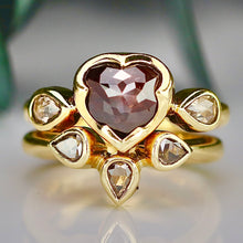 Load image into Gallery viewer, Estate chocolate and champagne diamond wedding set by Fran Barker