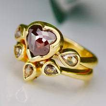 Load image into Gallery viewer, Estate chocolate and champagne diamond wedding set by Fran Barker