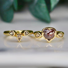 Load image into Gallery viewer, Estate chocolate and champagne diamond wedding set by Fran Barker