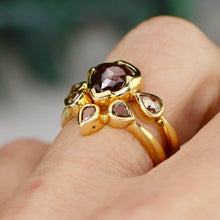 Load image into Gallery viewer, Estate chocolate and champagne diamond wedding set by Fran Barker