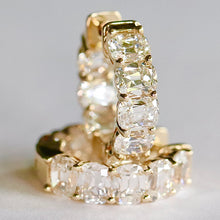 Load image into Gallery viewer, CUSTOM MADE TO ORDER: Lab grown diamond  3.75ctw E-F/VS antique cushion Huggies in 14k