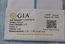 Load image into Gallery viewer, 2.01ct Old European cut loose lab grown diamond D/VS2 graded by GIA
