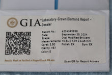 Load image into Gallery viewer, 2.50ct Antique oval cut loose lab grown diamond E/VS1 graded by GIA