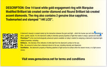 Load image into Gallery viewer, RETIREMENT SALE!! Vera Wang Designer Lab Grown Marquise diamond ring in 14k white gold