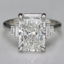 Load image into Gallery viewer, The Catherine - 5.12ct Radiant cut lab grown diamond ring in platinum