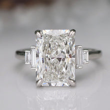 Load image into Gallery viewer, The Catherine - 5.12ct Radiant cut lab grown diamond ring in platinum