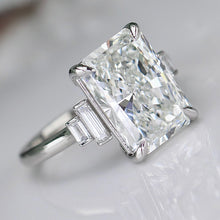 Load image into Gallery viewer, The Catherine - 5.12ct Radiant cut lab grown diamond ring in platinum
