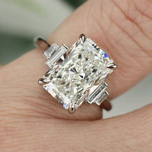 Load image into Gallery viewer, The Catherine - 5.12ct Radiant cut lab grown diamond ring in platinum