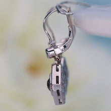 Load image into Gallery viewer, Estate Chocolate and white earth mined diamond earrings in 14k white gold