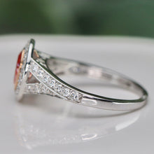 Load image into Gallery viewer, SPECIAL!  Oval shaped pink lab grown diamond ring in 14k white &amp; rose gold