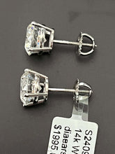 Load image into Gallery viewer, PAYMENT 1 OF 6: Lab grown 4.50ctw certed Diamond studs in 14k white gold