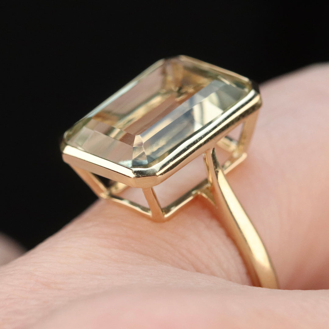 Prasiolite ring in 14k yellow gold from Manor Jewels