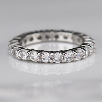 Sterling silver CZ small eternity band