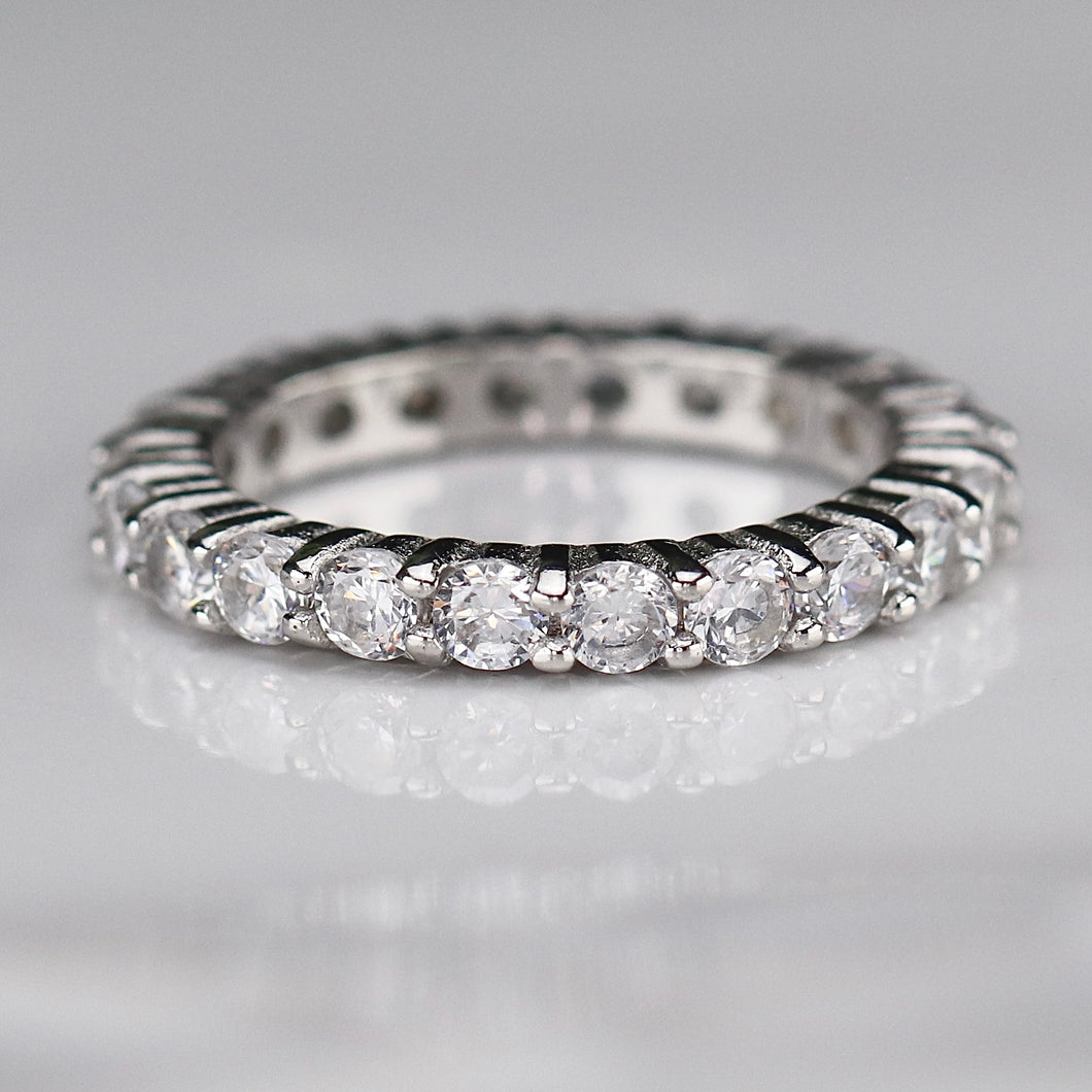 Sterling silver CZ small eternity band