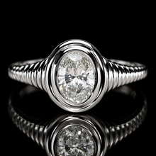 Load image into Gallery viewer, SPECIAL!  Oval shaped lab grown diamond ring in 14k white gold