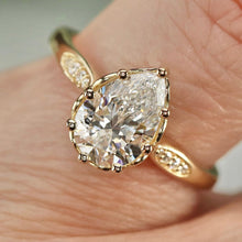 Load image into Gallery viewer, MANOR ROYAL: The Athena - 1.81ct D/VS1 Pear shaped lab grown diamond solitaire ring in 14k yellow gold
