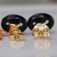 Load image into Gallery viewer, SPECIAL!  EFFY Onyx and diamond earrings in 14k yellow gold