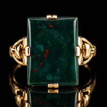 Load image into Gallery viewer, 40% OFF!  Estate vintage Bloodstone ring in yellow gold