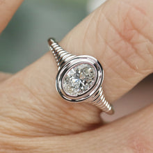 Load image into Gallery viewer, SPECIAL!  Oval shaped lab grown diamond ring in 14k white gold