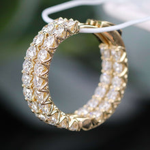 Load image into Gallery viewer, SPECIAL PRICE!  Lab Grown 5.67ctw diamond hoops in 14k yellow gold