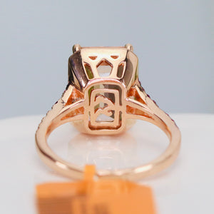 Morganite, pink sapphire, and diamond ring in 14k rose gold by Effy