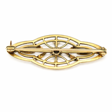 Load image into Gallery viewer, Estate vintage art nouveau diamond brooch in 14k yellow gold