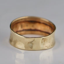 Load image into Gallery viewer, Estate vintage 2000 wide gold ring in yellow gold