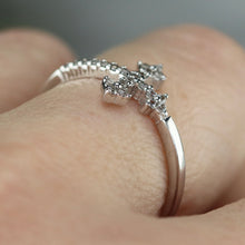 Load image into Gallery viewer, Sterling silver CZ cross ring