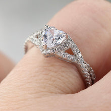 Load image into Gallery viewer, Sterling silver CZ heart ring