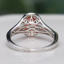 Load image into Gallery viewer, SPECIAL!  Oval shaped pink lab grown diamond ring in 14k white &amp; rose gold