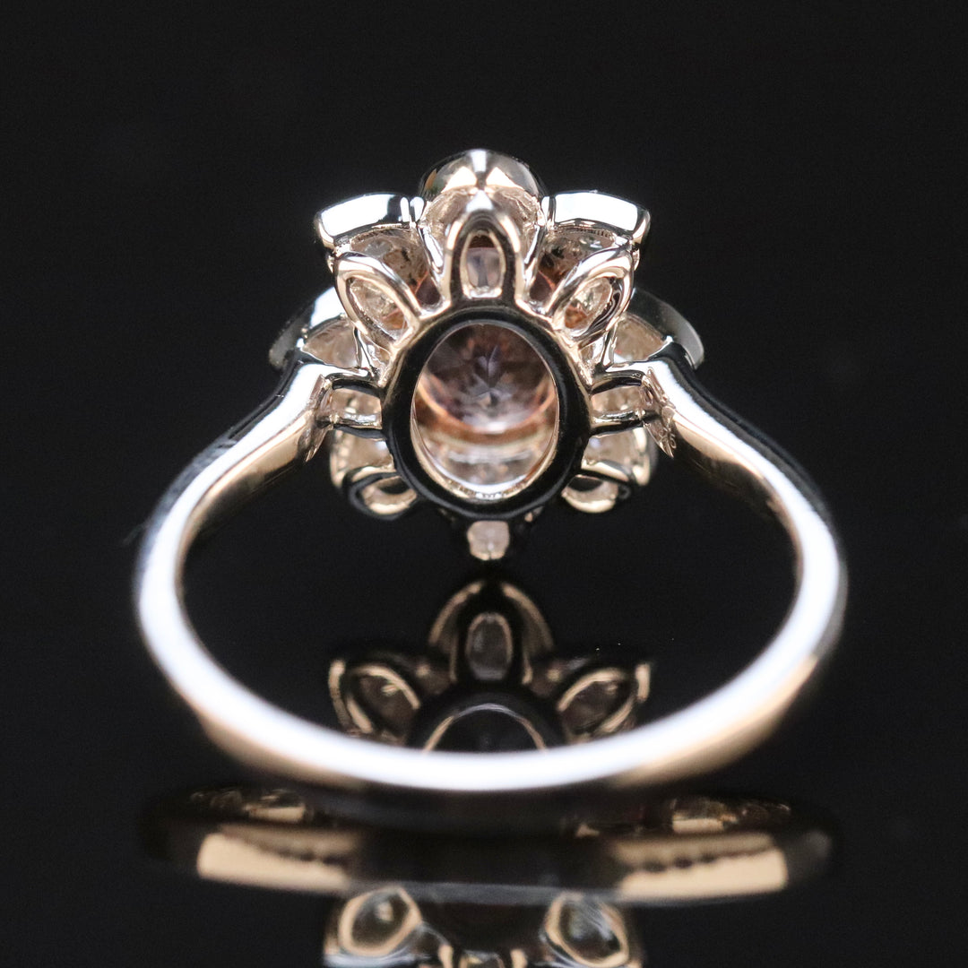 Morganite and diamond ring in 14k white gold from Manor Jewels