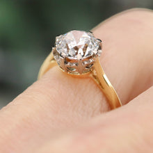 Load image into Gallery viewer, Estate vintage 18k setting with 2.01ct lab grown OEC diamond