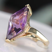 Load image into Gallery viewer, SPECIAL!  Estate fancy cut amethyst ring in yellow gold