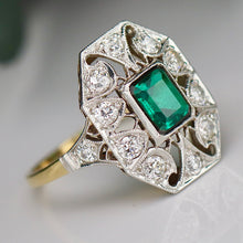 Load image into Gallery viewer, Estate vintage Edwardian plaque ring in 18k yellow gold