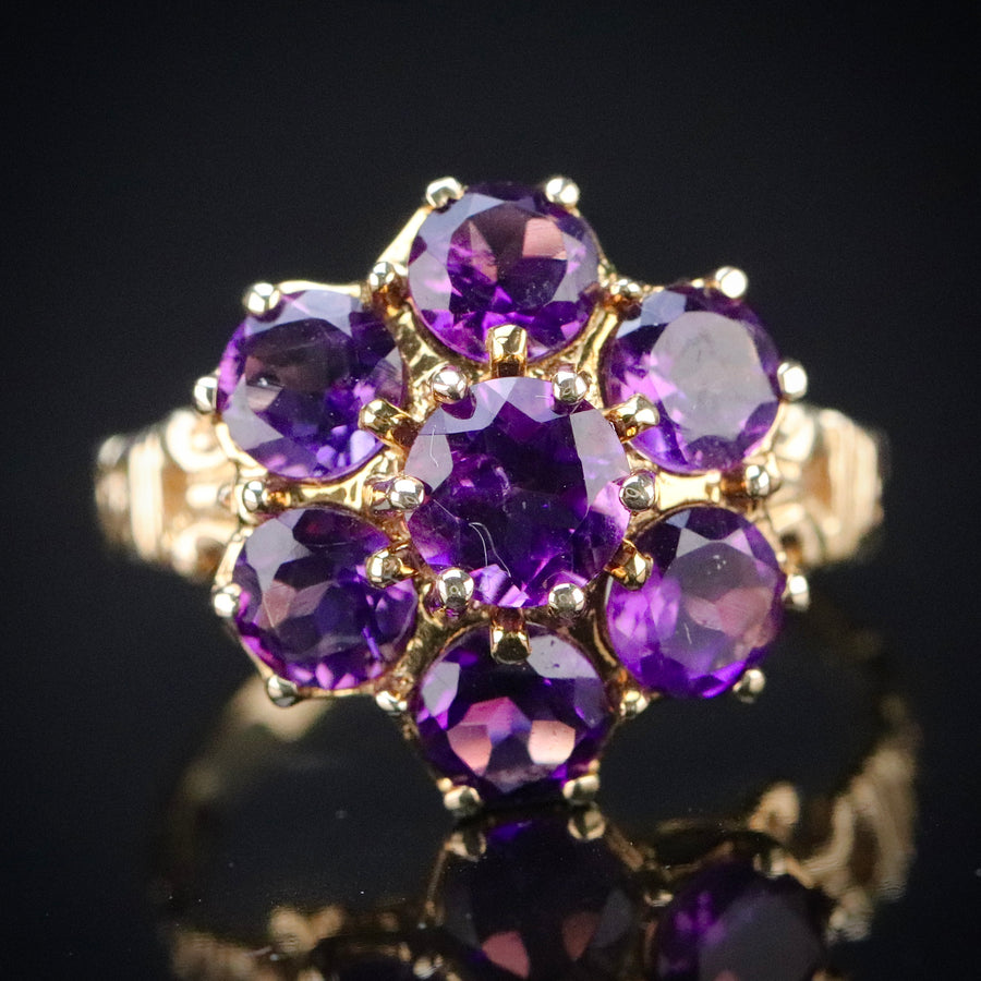 Vintage ring with amethyst in yellow gold from Manor Jewels