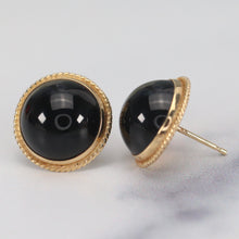 Load image into Gallery viewer, Vintage Onyx earrings in 14k yellow gold