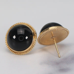 Vintage Onyx earrings in 14k yellow gold