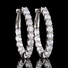 Load image into Gallery viewer, SPECIAL!  2.00ctw lab grown diamond Huggies in 14k white gold