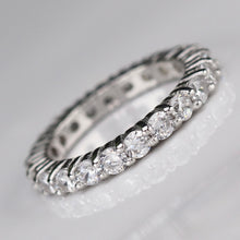 Load image into Gallery viewer, Sterling silver CZ small eternity band