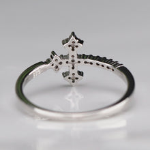 Load image into Gallery viewer, Sterling silver CZ cross ring