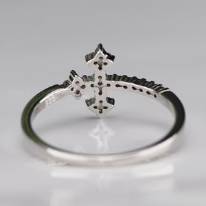 Sterling silver CZ cross ring