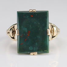 Load image into Gallery viewer, Estate vintage Bloodstone ring in yellow gold