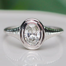 Load image into Gallery viewer, SPECIAL!  Oval shaped lab grown diamond ring in 14k white gold